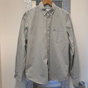 Men's Lacoste gingham green_shirt_size small